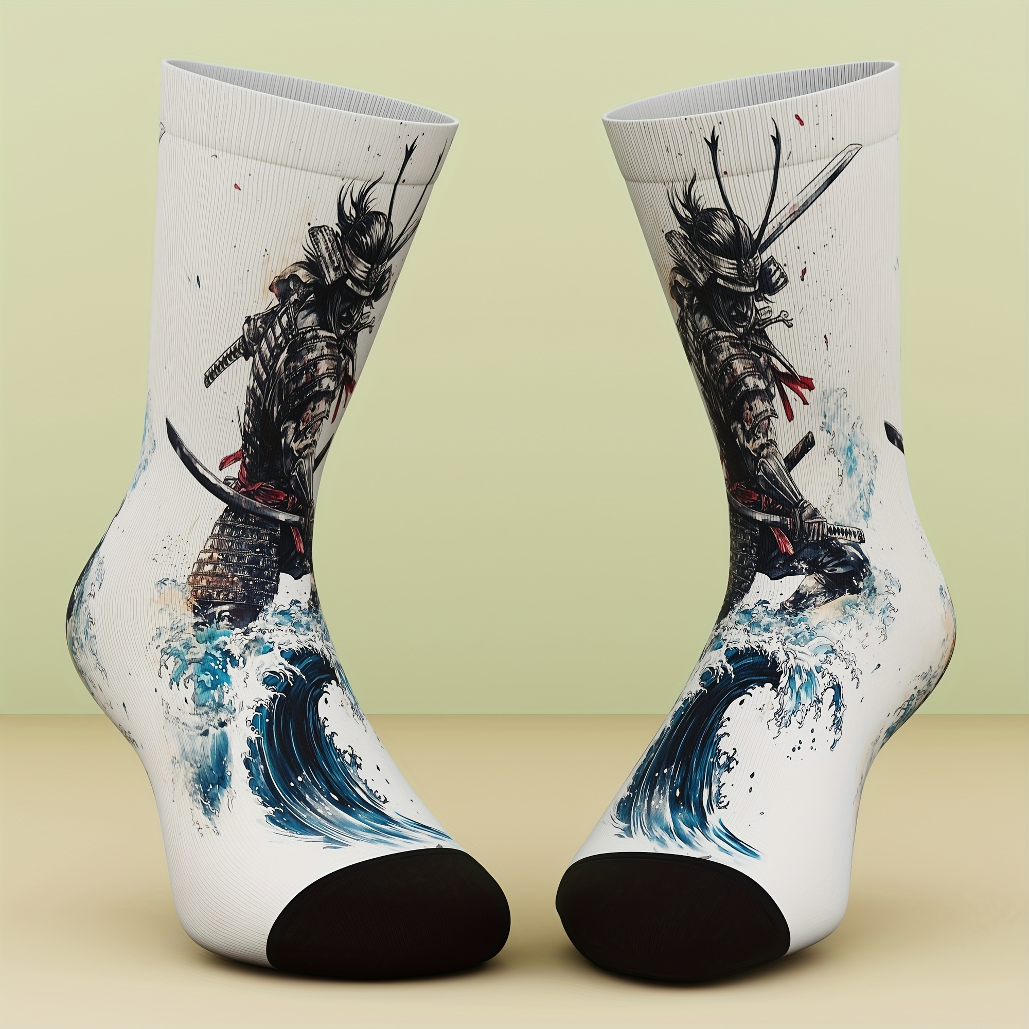 TEMU 1 Pair Of Unisex Socks, Creative Patterns, And Interesting, Comfortable And Breathable, Made Of Bamboo Fiber, Machine Washable, 3d Digital
