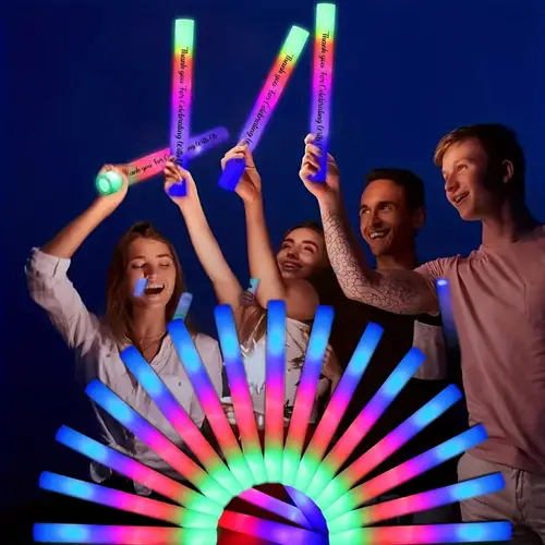 30 68 100pcsvibrant multi color led foam glow sticks multi colored flashing glow sticks glow party supplies wedding carnival birthday mothers day party and other festive atmosphere decorations