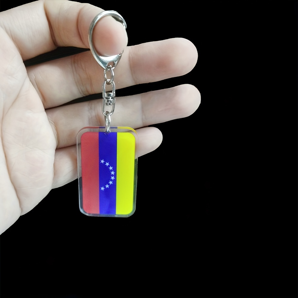 

1pc Venezuelan Flag Keychain, 2d Flat Acrylic, Uv Printed, Laser-cut , 0.3cm Thickness, 8.6cm Length, , , Non-textile Weave, Daily Use & Gift Accessory