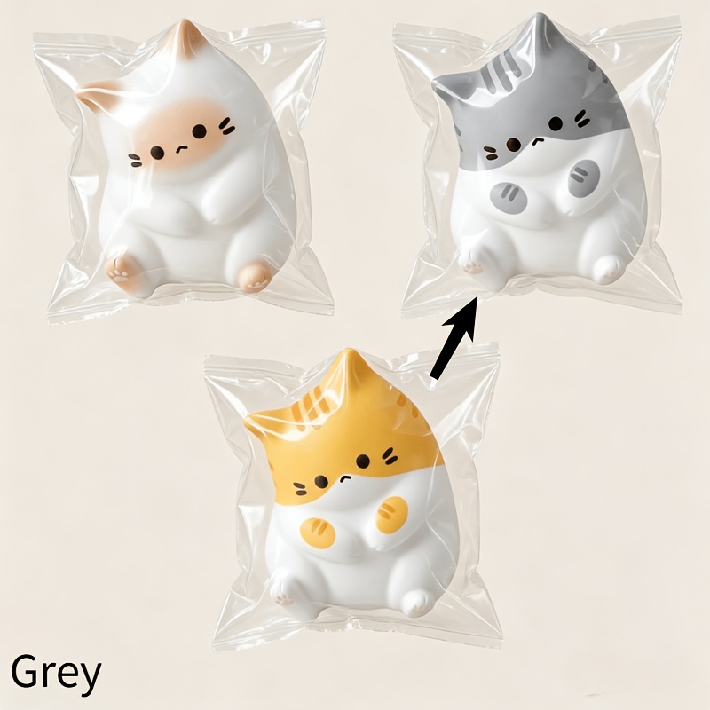 Image of 1pc Cat Toy, Pu Slow Rising Squeeze Ball, Cartoon Table Ornaments, Hallowmas And Christmas Gift, For Party Games And Activities Random Color