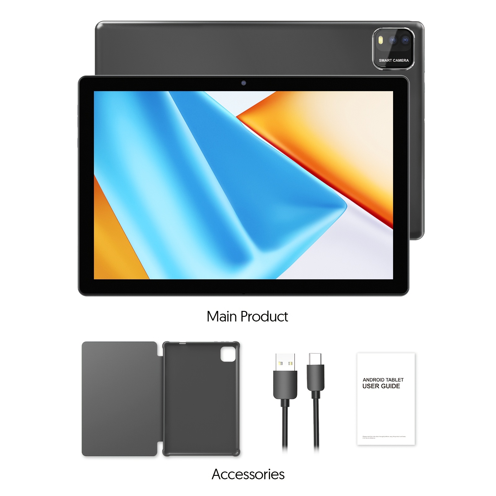 TEMU Tablette Android 15 à coût réduit, équipée d'un HD de 10 pouces et d'un écran IPS à résolution 1280X800, dotée d'un processeur -core , d'une