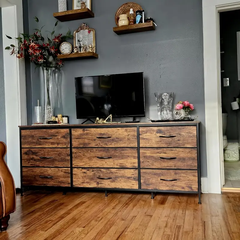 tv dresser for bedroom Amazon.com: 16 Drawer TV Stand White Dresser 51"W for 60" TV Long Dresser with 3 Power Outlets & 2 ports, 374 LBS load-bearing capacity, Space Saving Entertainment Center for Small Bedroom,