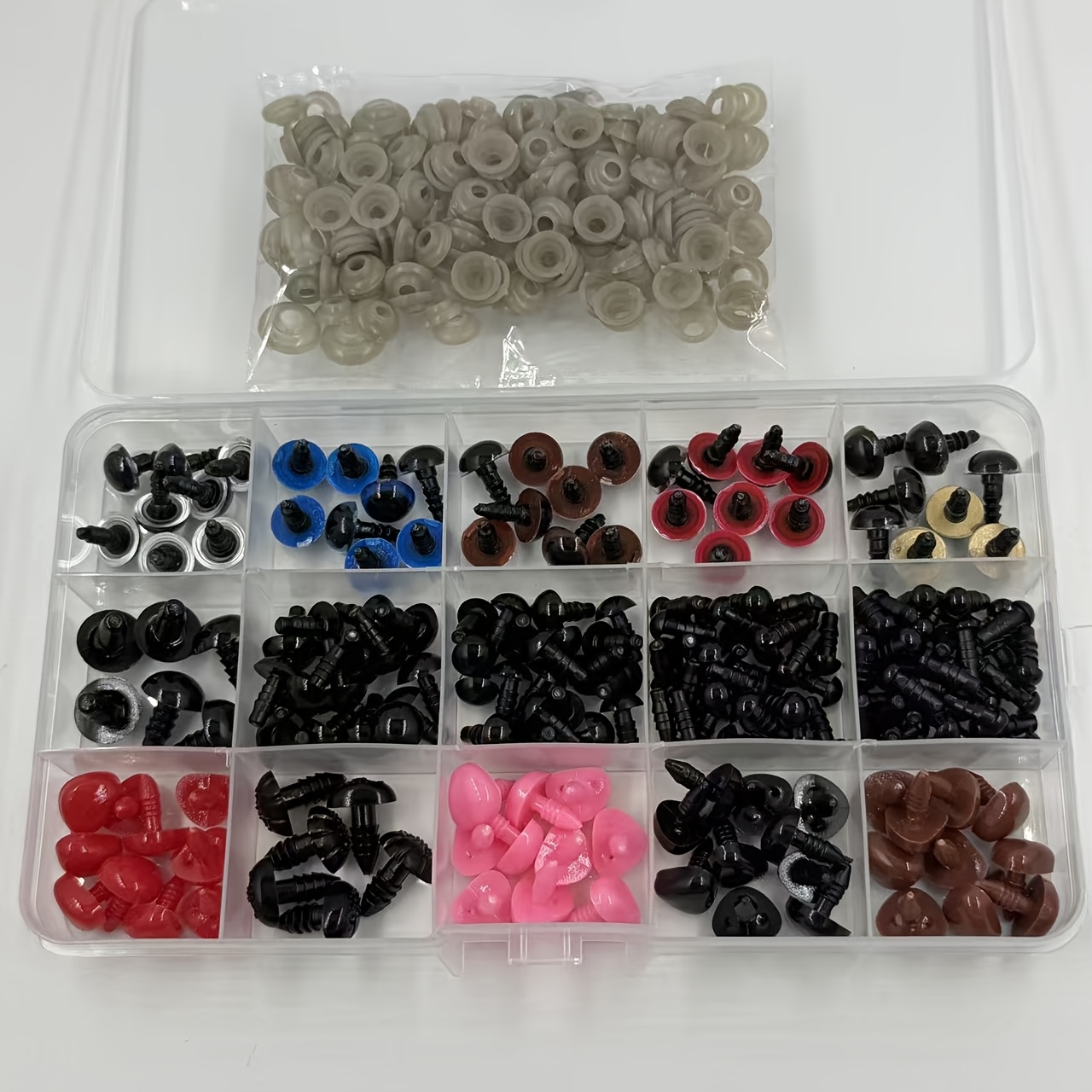 Image of 376pcs Safety Eyes & Noses, Diy Craft Accessories For Stuffed Animals Amigurumi Doll, Adult Crochet Handmade Supplies