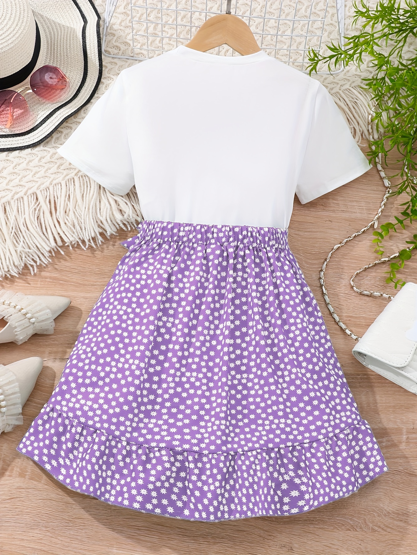 Girls' Short Sleeve Skirt Set 11 Outdoor, Casual Attire Design  Skirt For Girl, Girl Clothes, Sc