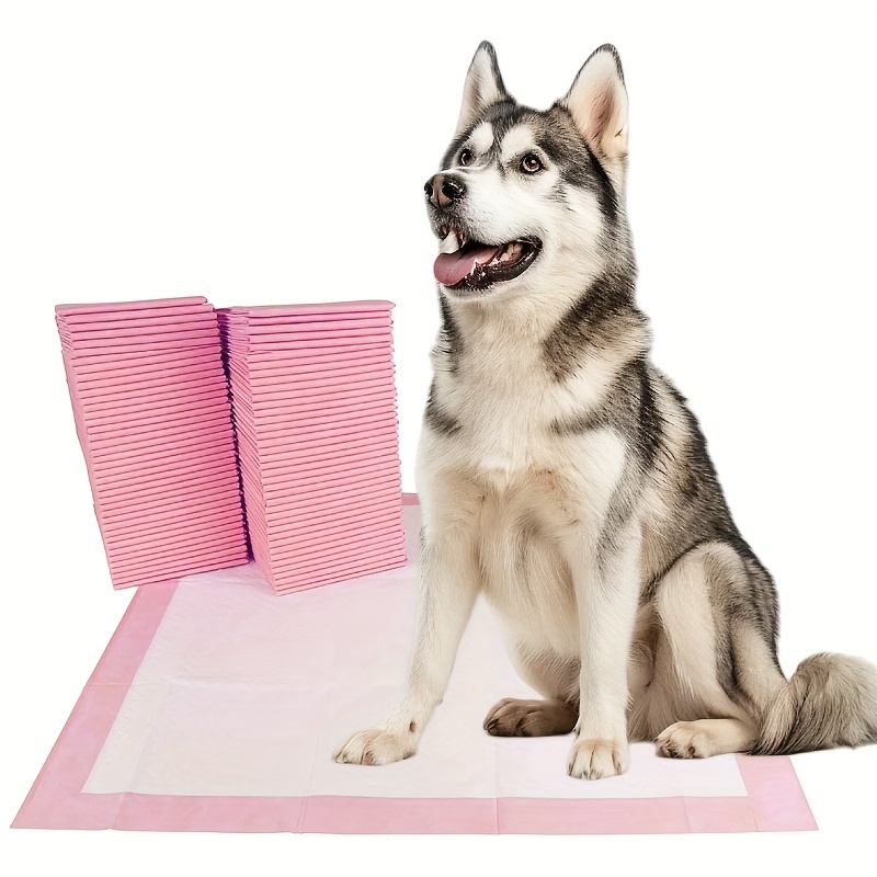 

Pink Puppy Pads Leak-proof 80 Count 23.6"x 23.6", Ak-proof, Quick Drying, 6-layer Absorption - Potty Pads For Dogs- Puppy Pee Pads, Pee Pad Training Pads For Dogs, Pet Pee Pads