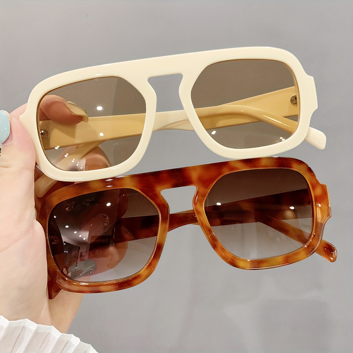 

Y2k Retro Square Fashion Glasses - Gradient Lens, For Beach & Party