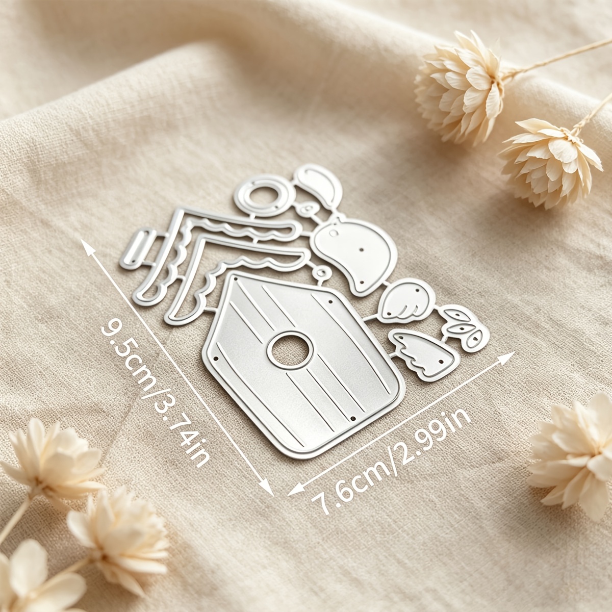 TEMU Creative Birdhouse Background Metal Cutting Dies For Scrapbooking And Crafting, Embossing Stencils, Handmade Greeting Cards And Gift Card Making