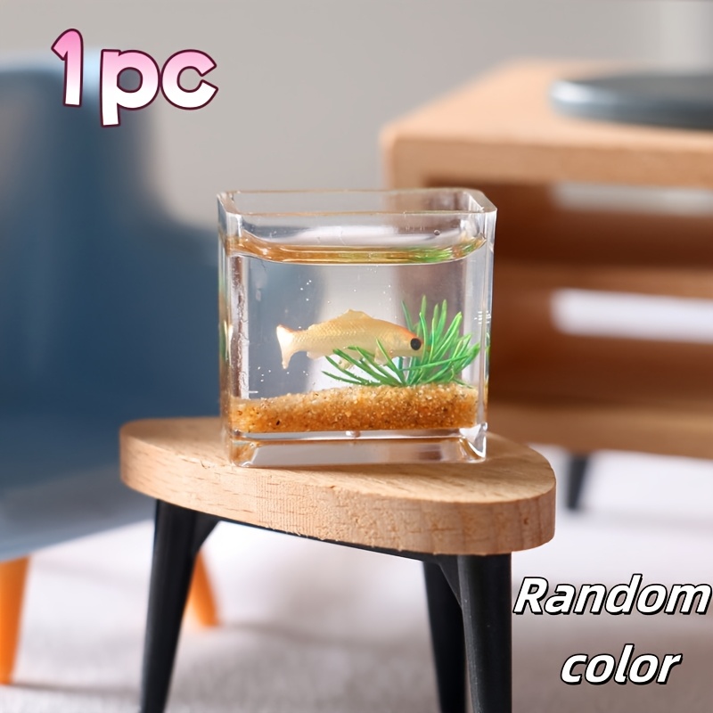 1pc Miniature Fish Tank Fake Fish Model - Realistic Aquarium Decor With , Random Fish For Dollhouse Diorama, Mini Scenery, Dollhouse Accessories (no Live Fish)