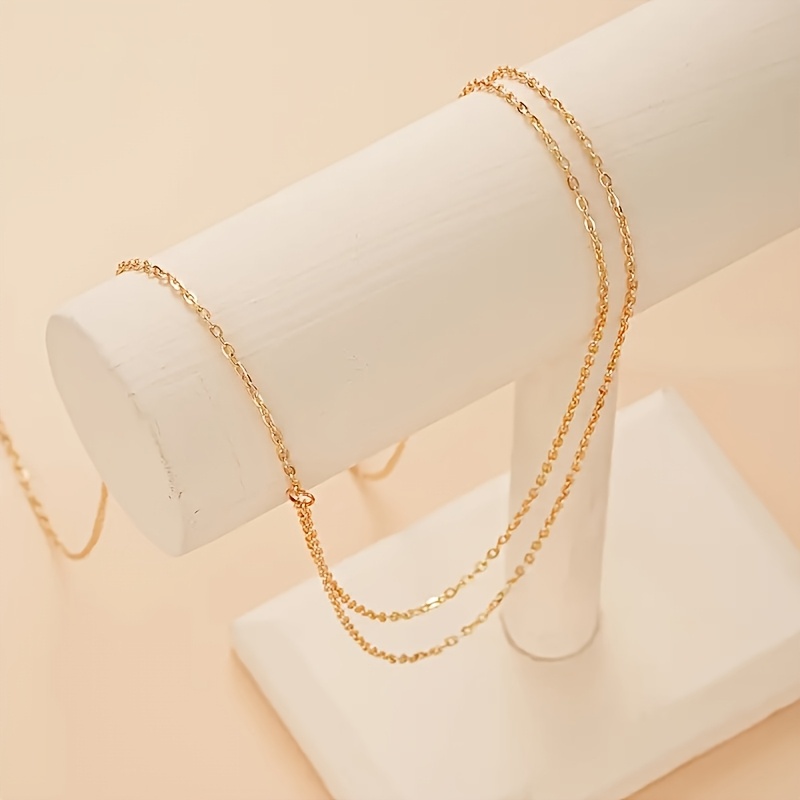 E-shop Elegante Niedliche Sommer-Damen Edelstahl Minimalistische Casual Urlaub Vielseitige Doppel-Lagen Taillenkette