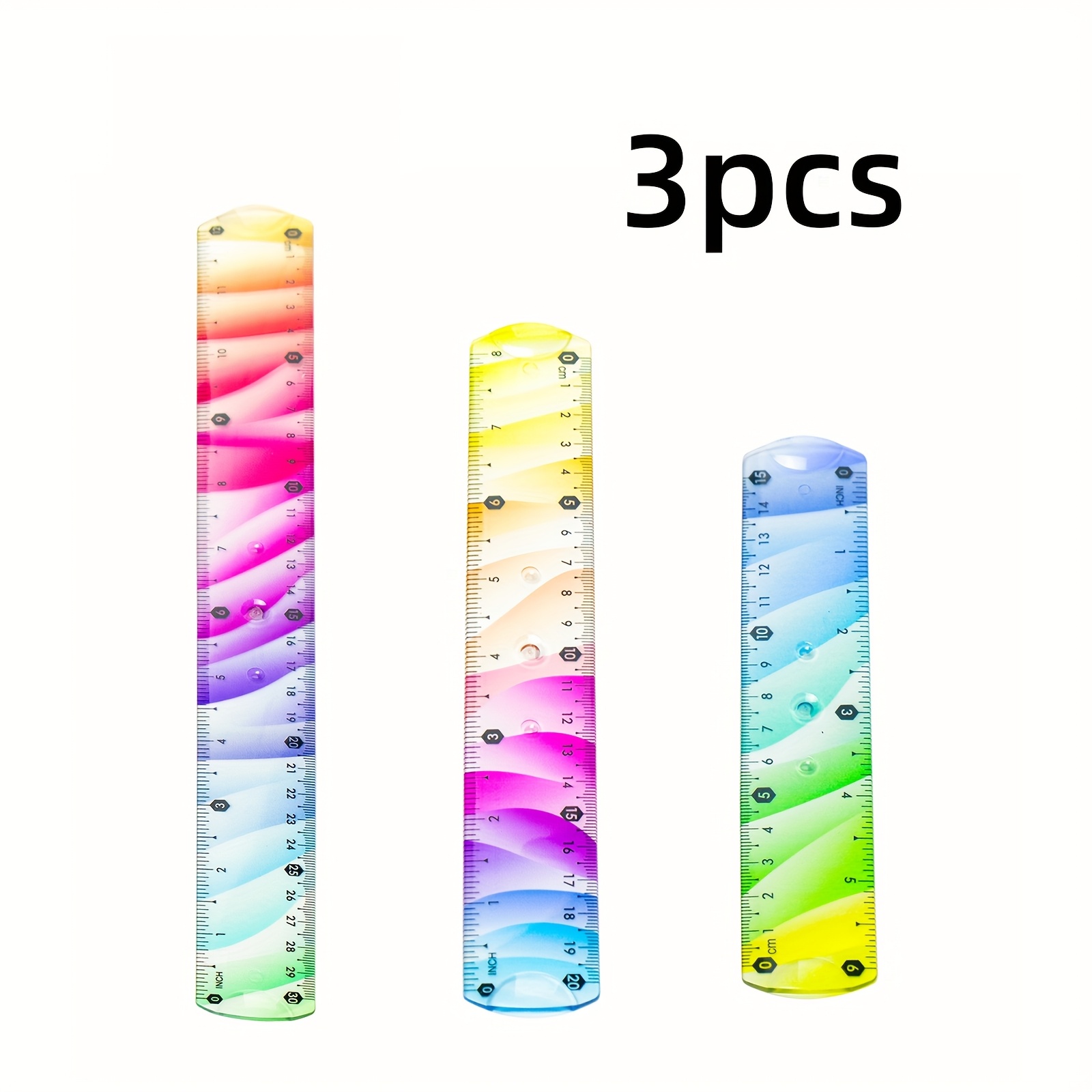 Flexible Ruler With Vibrant Color-coded Scales - Durable Pvc Measurement, Clear & Stylish Design For School, Office, Diy Projects