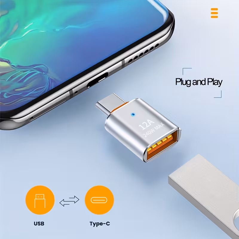 6pcs 3pcs a to c 3pcs c to a usb c otg adapters hub type c usb to usb type c otg adapters data transfer for macbook for samsung xiaomi honor poco Product details 6