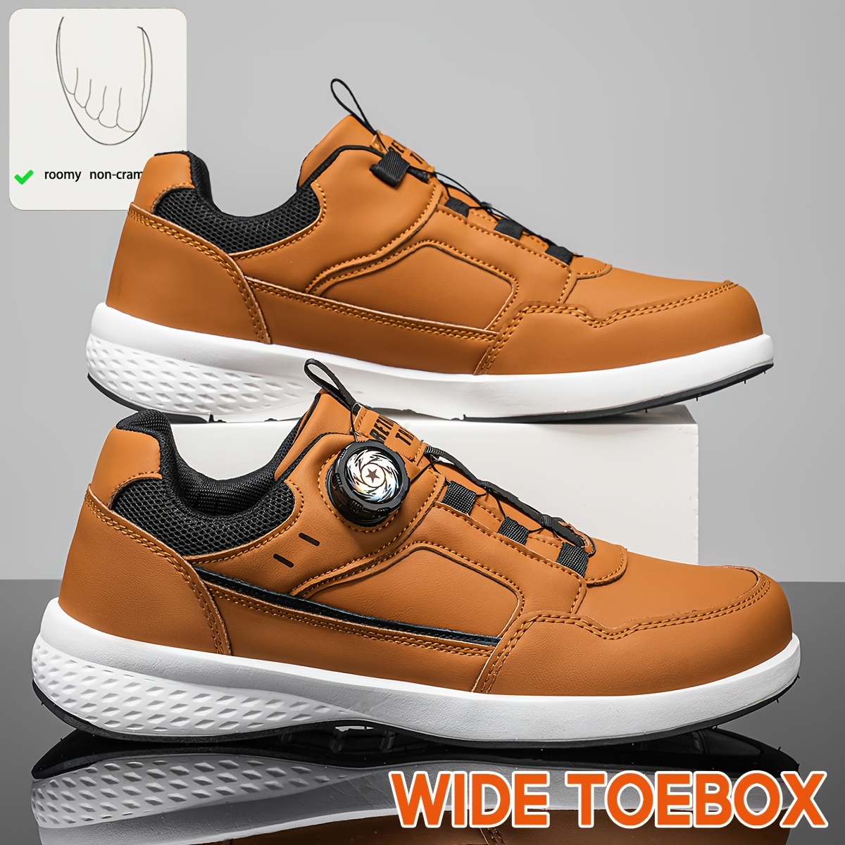 Men's Large-Size Wide-Fit Sneakers, Stylish Design