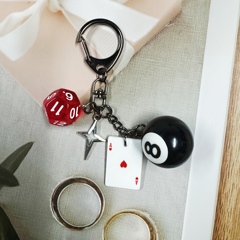 Image of 1 Acrylic Black 8 Keychain With Star Pendant, Cartoon Number Theme, Decorative Keychain For Bags And Cars, Valentine's Day Gift - Single Keychain Accessory, Perfect Gift And Fashion Accessory For