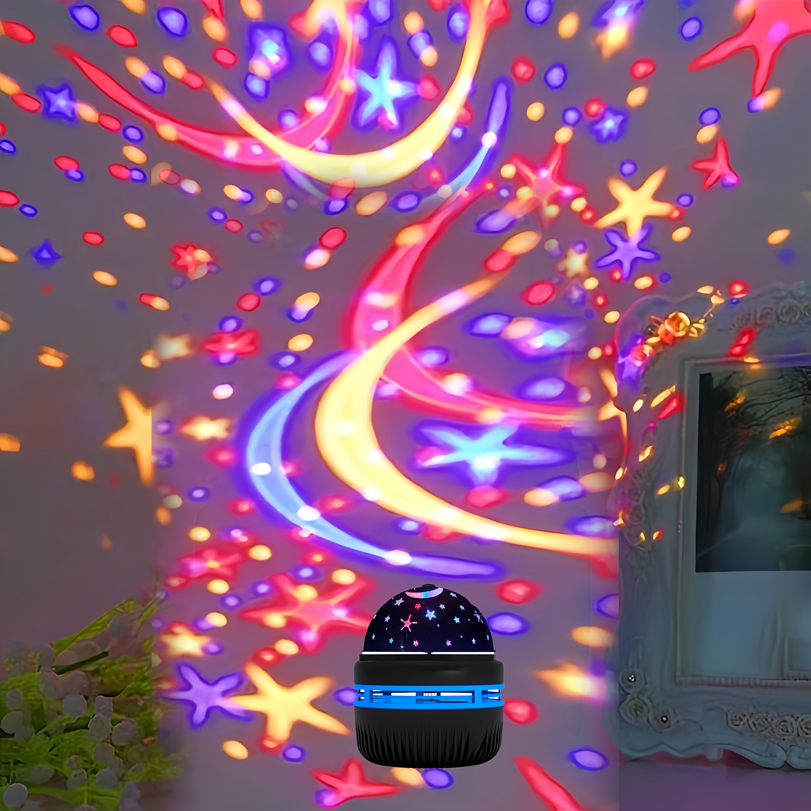 USB Night Light Projector, Atmosphere Light for Indoor Bedside, Bedroom, Birthday Gift, Christmas Holiday Light, Full Starry Sky Projection Light
