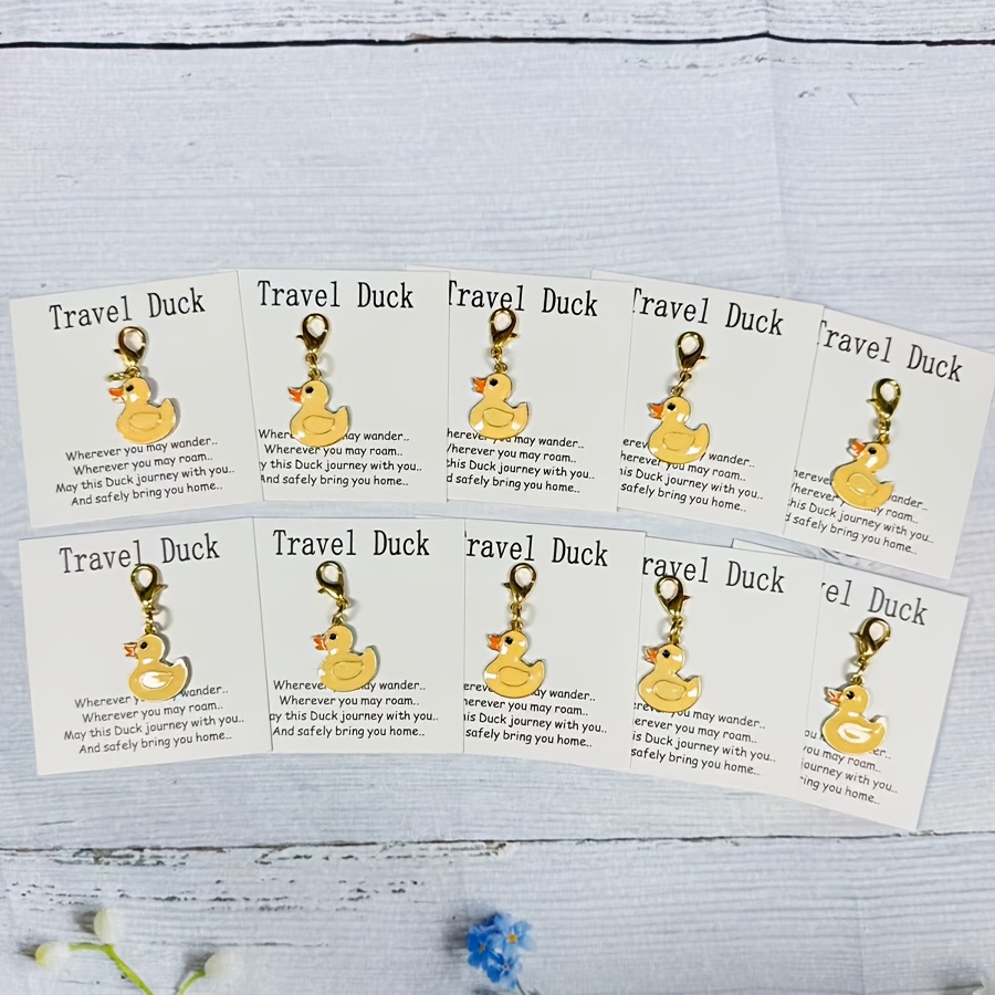 TEMU 20 Travel Yellow Duck Keychain Sets, In Of A Small Yellow Duck. The Pendants Convey The Beautiful Of Travel And Home, Suitable For To People Who