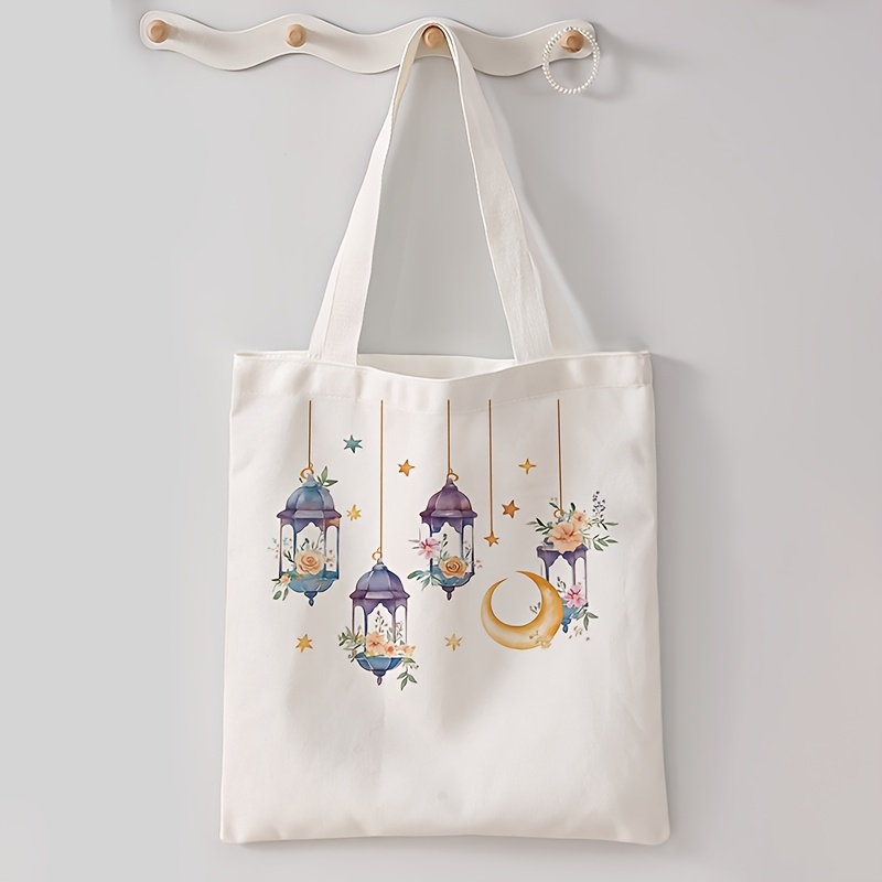 

Sac fourre à étoiles , adapté au travail, aux achats et aux déplacements quotidiens, avec un design en toile de grande - Idéal pour le Ramadan et les fêtes islamiques.