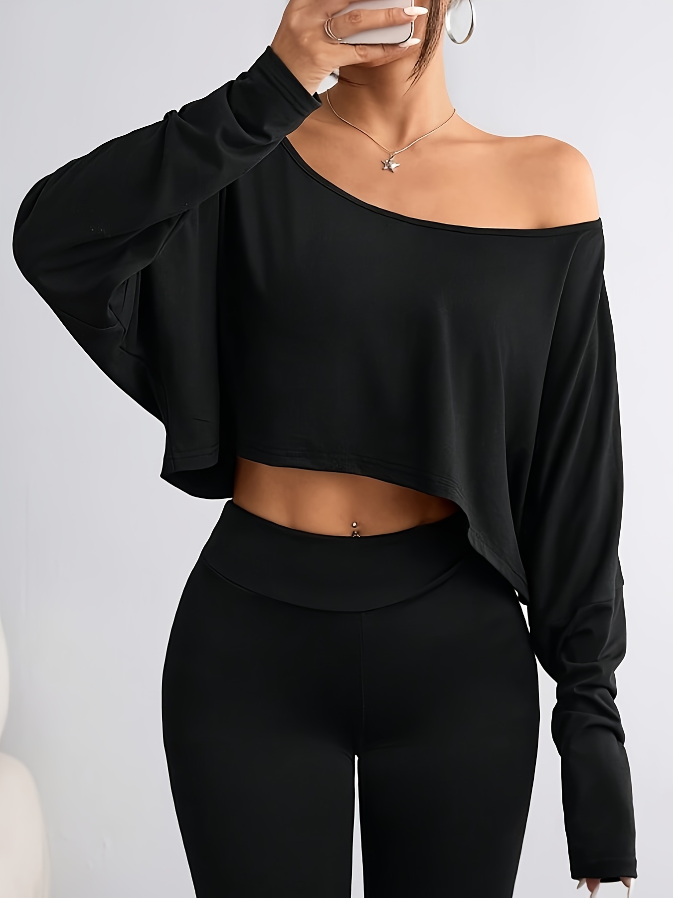 Maglietta Donna Oversize Con Maniche A Pipistrello E Stampa Slogan – Scollo Barca, Modello Lagenlook