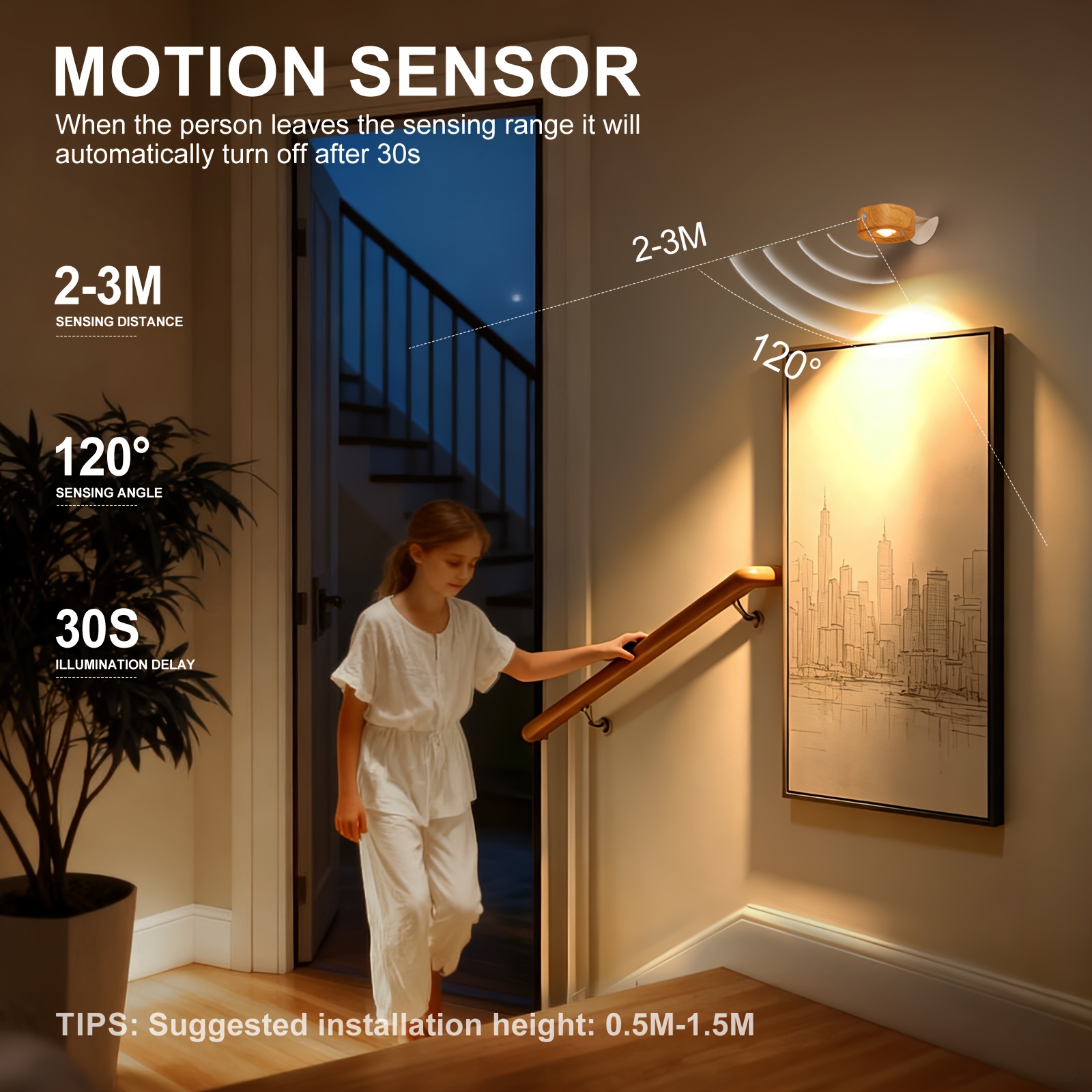 LED Smart Light with Motion Sensor and USB Charging