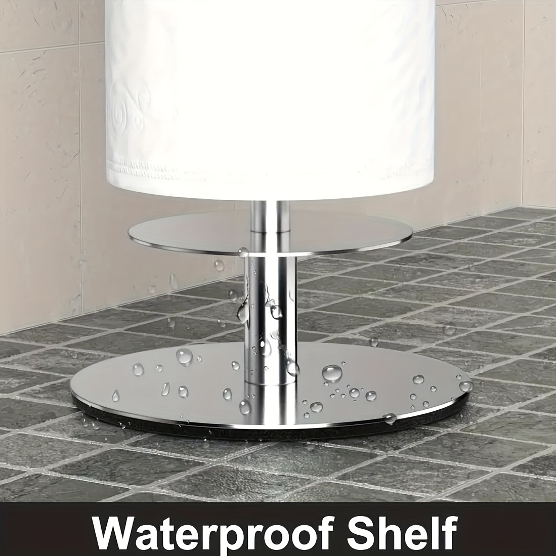 1 Stainless Steel Toilet Paper Holder With Stand, Independent Bathroom Toilet Paper Storage Organizer, Hanging Tank, Can Hold 5 Rolls Of Toilet Paper - Elegant , Toilet Paper Storage Container