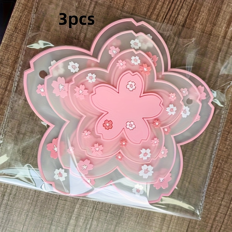 Image of Set Of 3 Cherry Patterned Heat-resistant Mats, Suitable For Kitchen And Dining Room, High-temperature Resistant Coasters, Pot Mats, Pvc Table Mats, Heat Insulation Pads, Mats