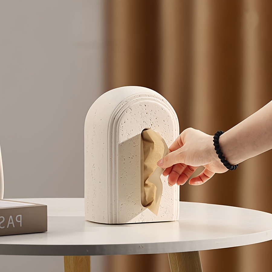 1pc elegant resin tissue box cover heavy duty and textured design suitable for bathroom bedroom office and more toilet paper holder paper dispenser elegant resin tissue box cover textured design toilet paper holder multi scene home decoration Product details 0