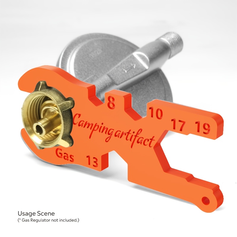Image of 1pc Plastic Gas Cylinder Wrench, A Multifunctional Gas Cylinder Wrench Featuring 6 Functions And A Lanyard Loop, Perfect For Barbecues, Camping, And