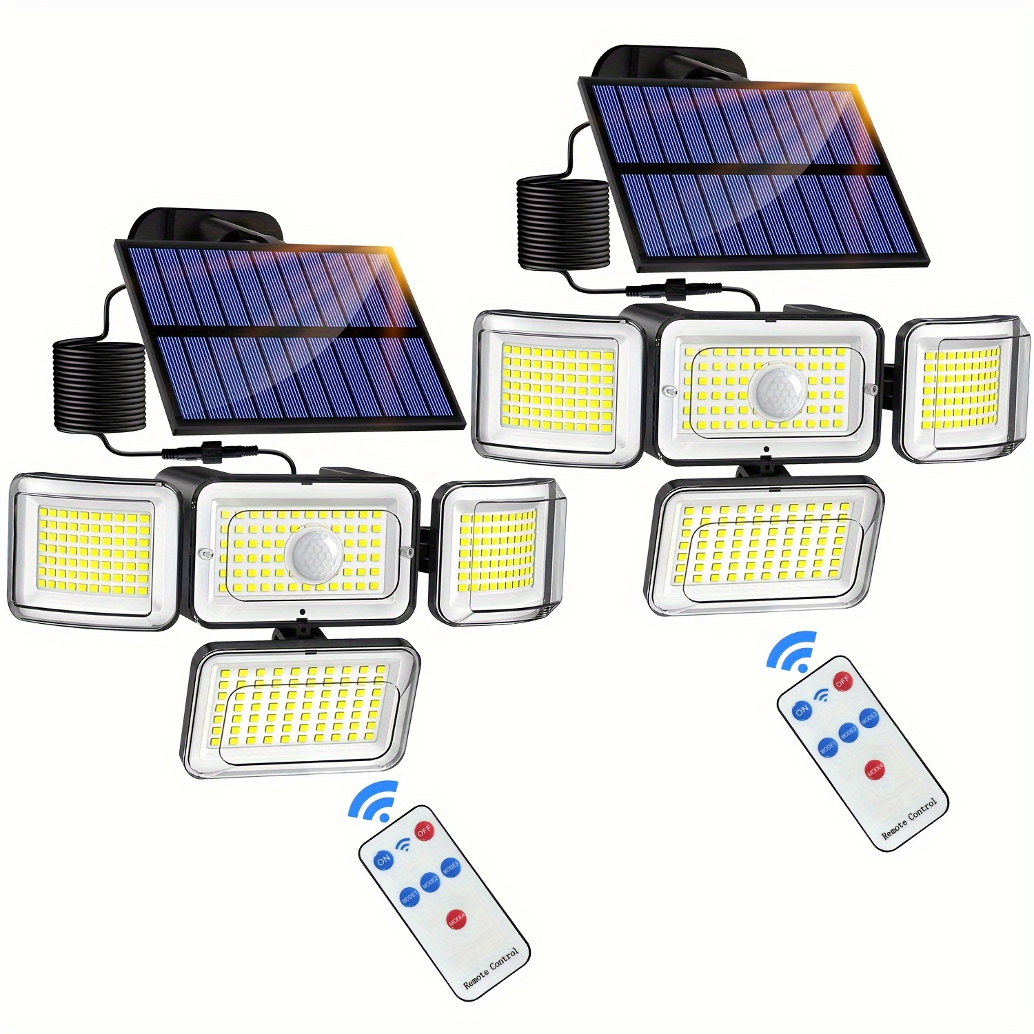 focos solares foco led exterior 2 cabezales luz Solar con Panel