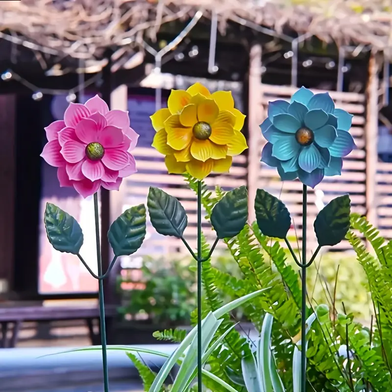 3 stück bodeneinsatz metall blumen eisen kreative blumen