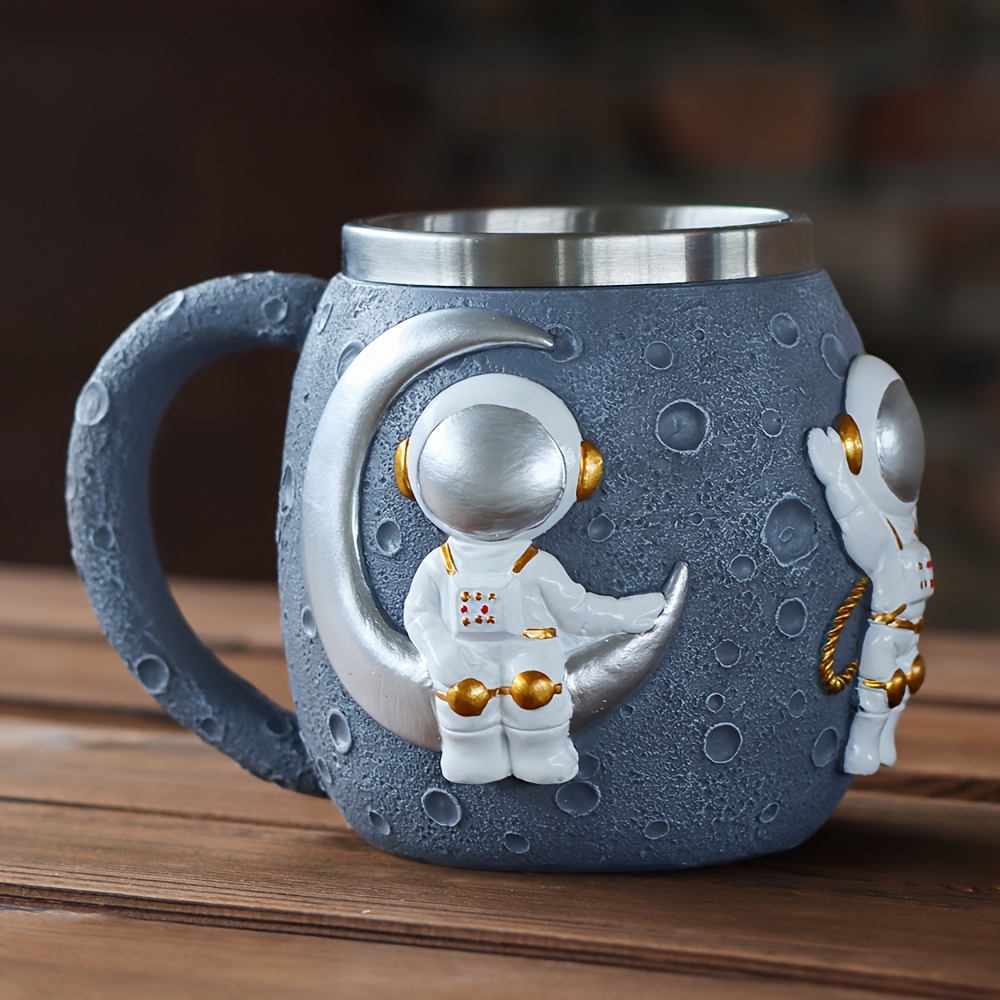 1 astronaut   pattern mug stainless steel coffee cup beer mug gift for space enthusiasts Product details 0