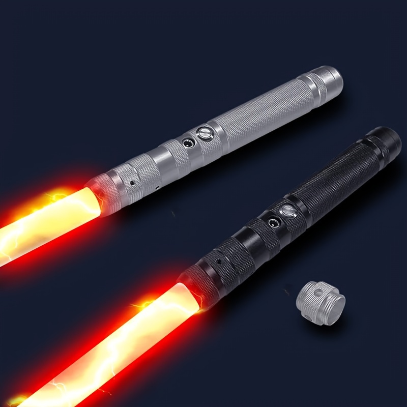 

Light Up Saber Rgb 14 Colors Change Usb Rechargeable Metal Handle Light Sword Double- Change Heavy Dueling Sound Light Metal Handle Led Usb Charging