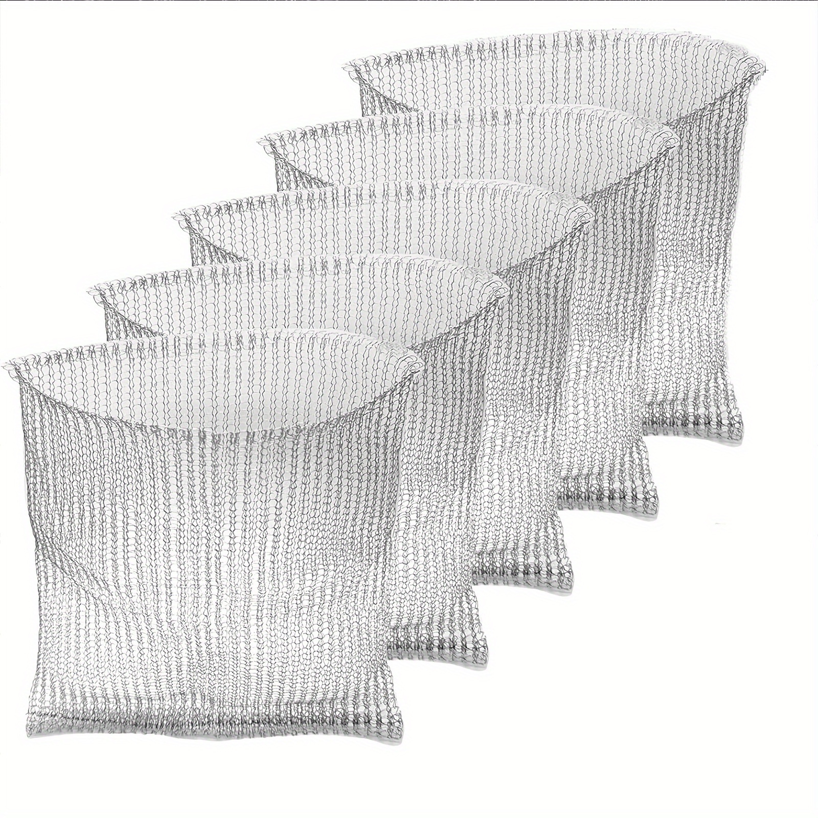 Image of 5pcs Stainless Steel Wire Mesh Basket 120 Mesh, 3.79l Anti-groundhog For Plant Protection, Metal Garden Netting For Trees, , Crops - 24.89cm X 48.26cm