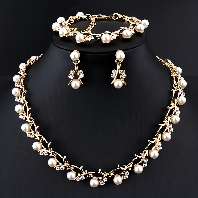 Cross-Border Hot European And * All-Match Pearl Earrings Necklace Bracelet Women'*