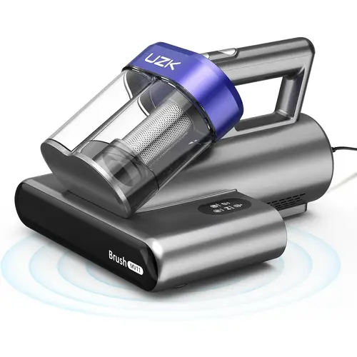powerful handheld mattress vacuum cleaner with uv 500w motor 16kpa suction dual cup design for bed sofa pet hair anti tangling brush purple corded cleaning for dust pollen allergens bed vacuum cleaner