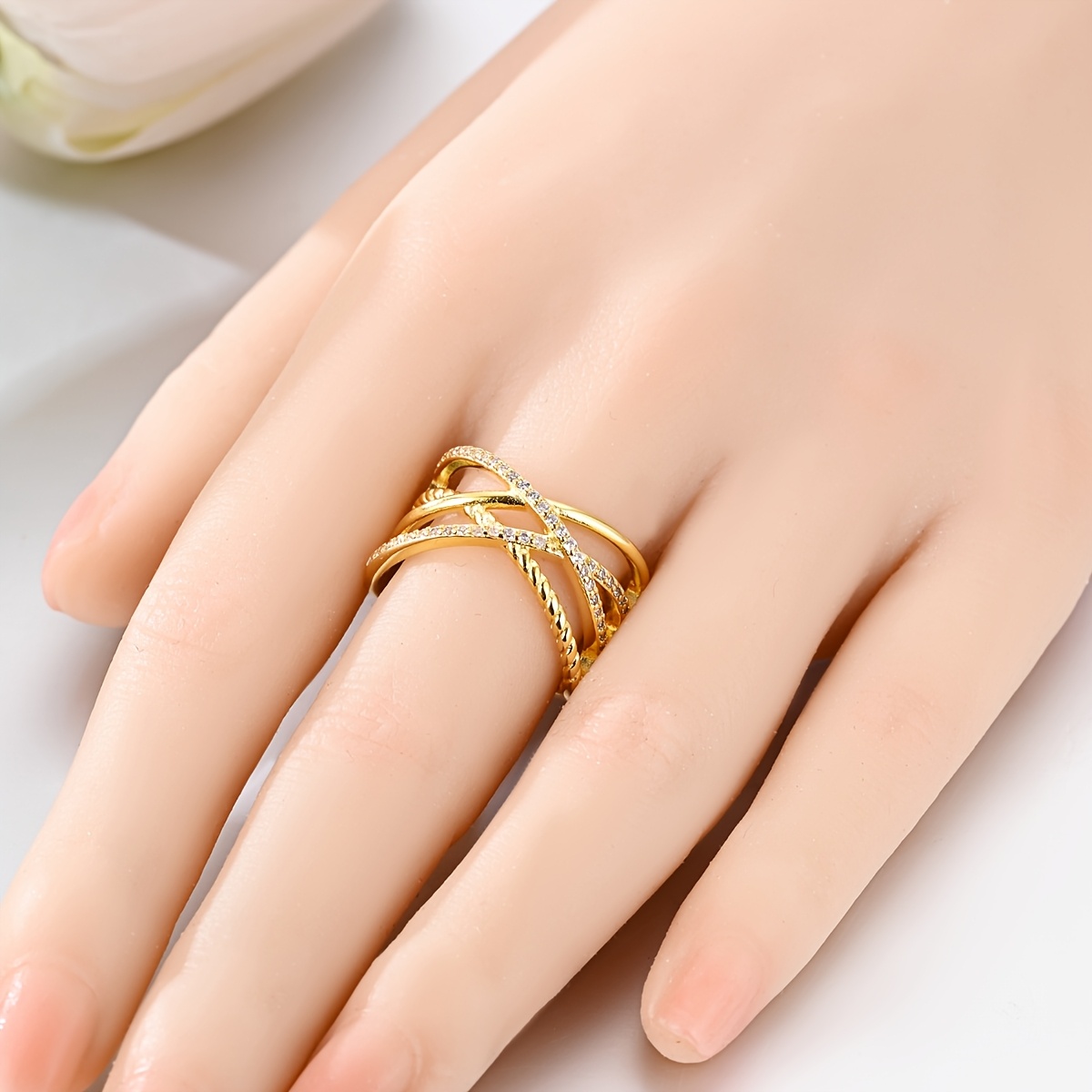 Women's Silvery Color Wrap Ring, Elegant Design for Gifting
