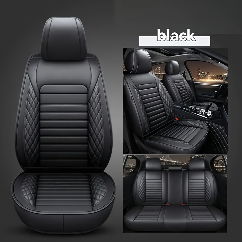 TEMU 5-seat Car Seat Cover Complete Set – Fits 95% Of All 5- (cars, Suvs, ) – Premium Pu Leather, Breathable – Seat Protection