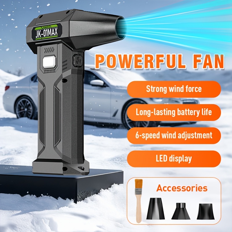 TEMU Soffiatore Turbo Jet Portatile Aggiornato 9000000RPH, Soffiatore per Foglie e , Ricarica Rapida USB e 6 Velocit� Regolabili. Motore Brushless