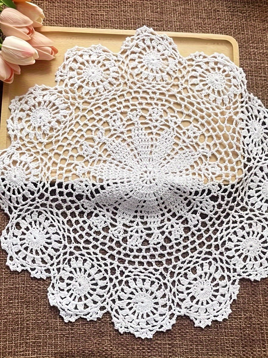 crochet dressing table mats Large Crochet Table Mat | Sustainable Cord | 27 Colour Choices | Placemat