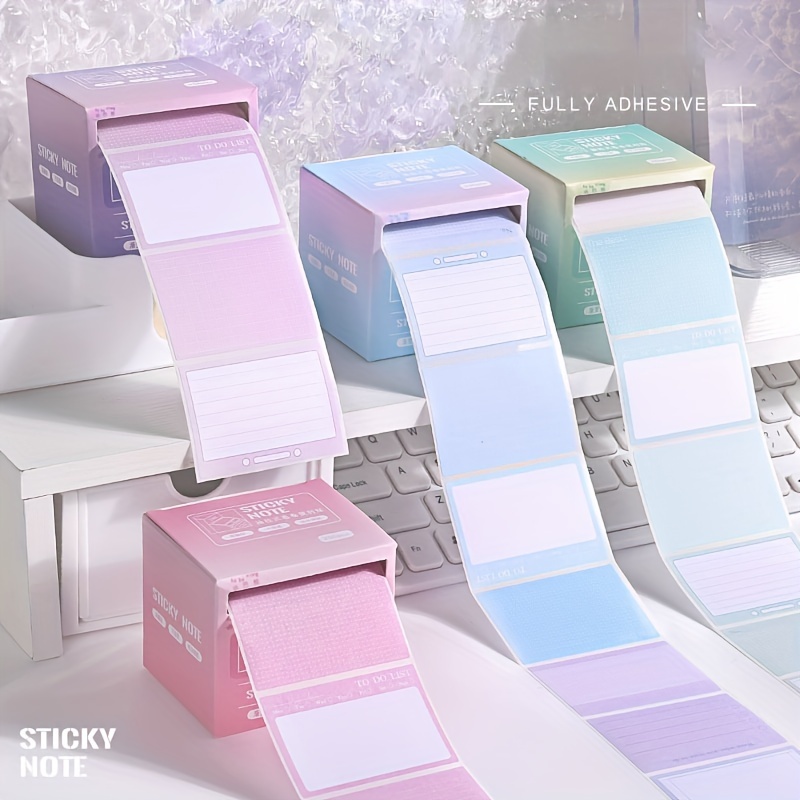 

256pcs Pull-out Roll Sticky Notes, Student Notes Memo Stickers Index Easy To Tear Sticky Strong N Times Stickers