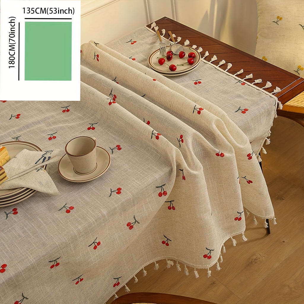 1pc Luxury Embroidery Tablecloth Japanese Rectangular Coffee Table Cloth Tablecloth Study Table - Cloth