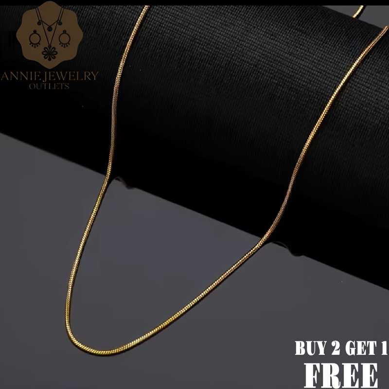 TEMU Retro 1mm Mini Snake Bone Necklace, 24k Gold-plated, Small And Cute, Versatile For Daily Wear, , Girly , Women's Necklace, Halloween Gift, Christmas Gift, Buy 2 Get 1 Free