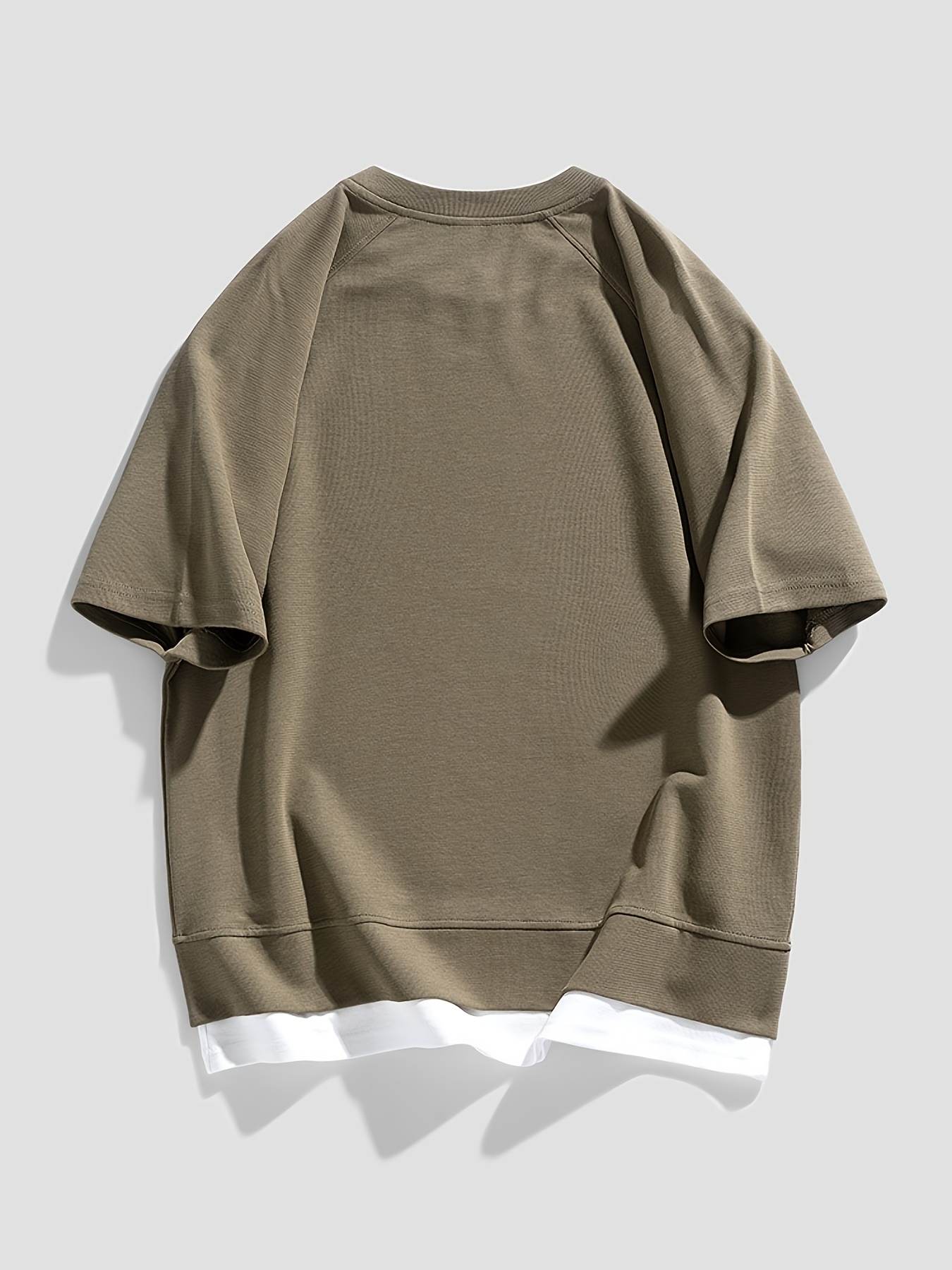 mens stylish short sleeve two piece summer outfit with feel featuring a round neck and versatile solid blend t shirt details 1
