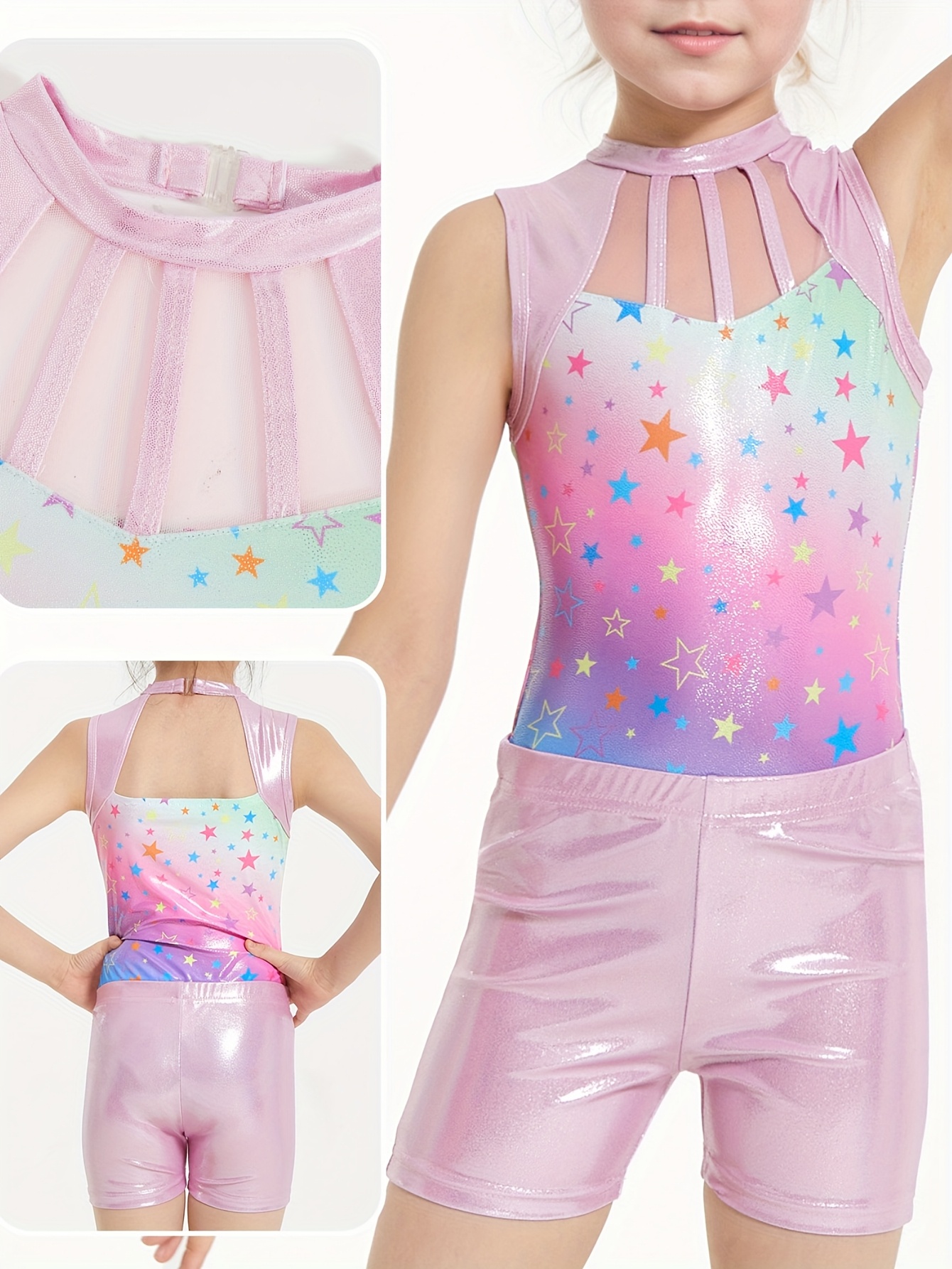 Ropa De Baile Con Lentejuelas Sin Mangas Para Niños, Leotardo De