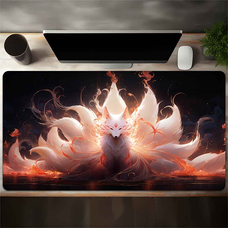 

Extra Large Gaming Mouse Pad With Design, Rubber Material, Oblong Shape - Precision-stitched Edges, Washable, Non-slip Desk Mat For Esports And Computer Use