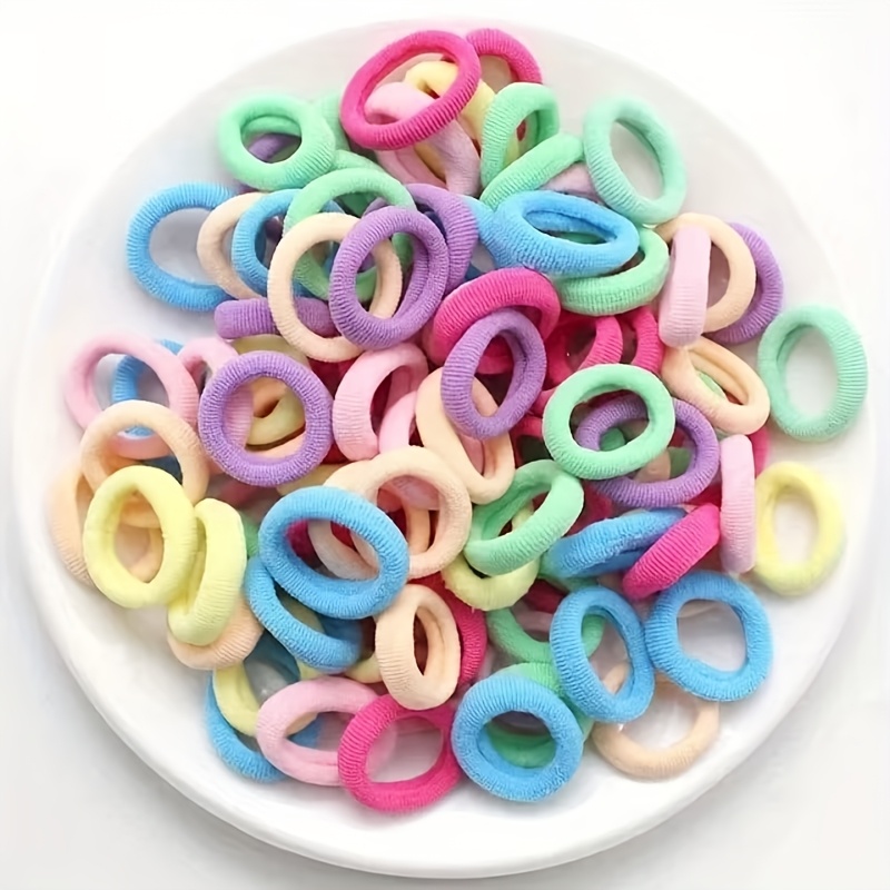 Image of 203pcs Of Vibrant Colored Elastic Hair Bands For And Women, Small Rubber Ponytail Ties, Hair Rings, And Additions In Mixed Colors, Suitable For Stylish Hairstyles And Everyday Use
