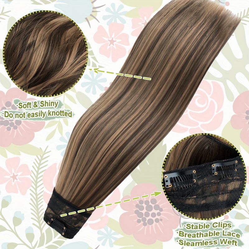 18inch 45cm u shaped   clip in hair extensions with 5 clips x thicker 3 4   synthetic long straight hairpiece soft v shape hairpieces add hair volume for women holiday cosplay party gift daily details 6