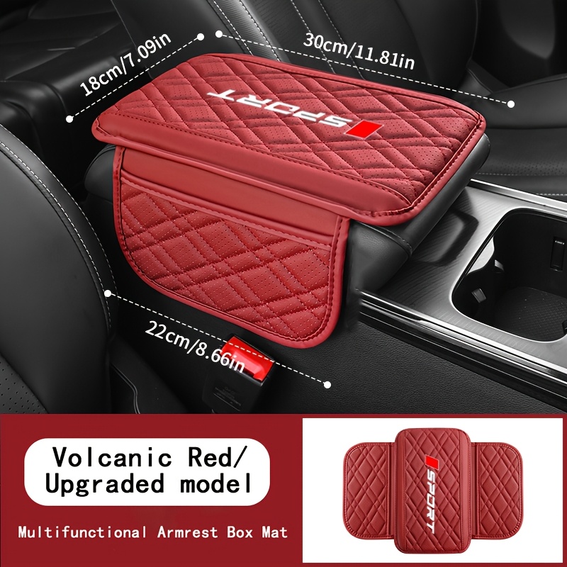 TEMU Coussin d'accoudoir en simili cuir, style sportif et tendance avec poches latérales de rangement, support de coude confortable, aux rayures et