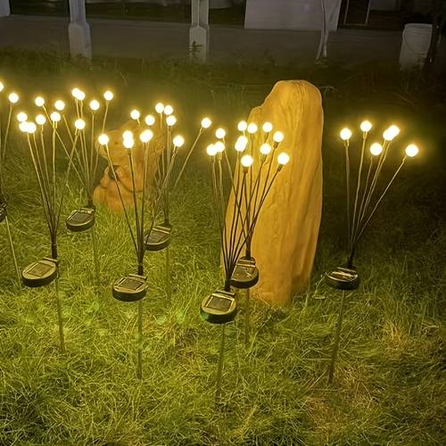 8 pack solar lawn firefly lights add led wind firefly ground plug garden decorative lights venue ramadan festival decorative lighting
