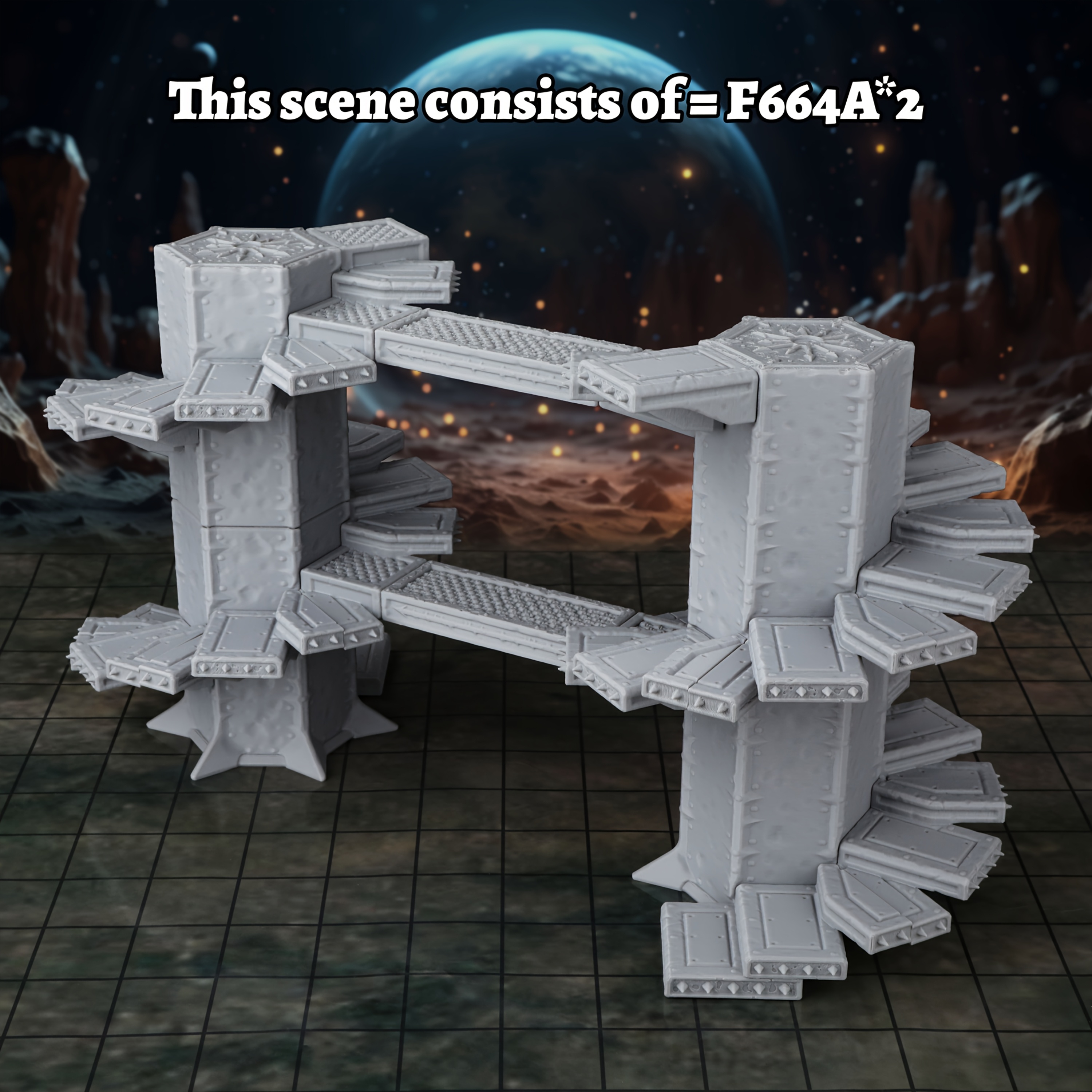 Modular Sci-Fi Spiral Staircase & Connection Set