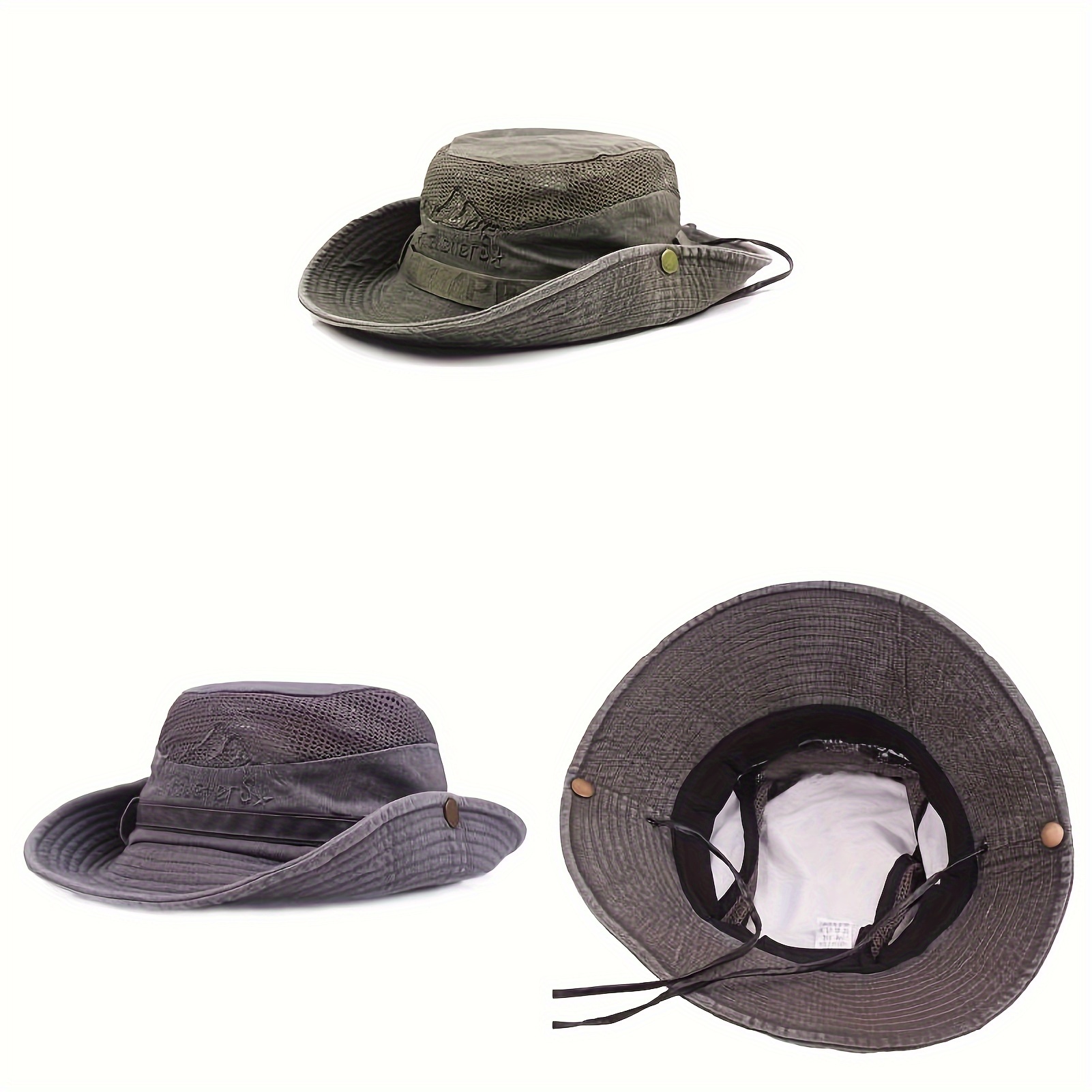 

Sun Hat For Men, Embroidery Summer Outdoor Sun Protection Wide Bucket Hat Foldable Boonie Hat