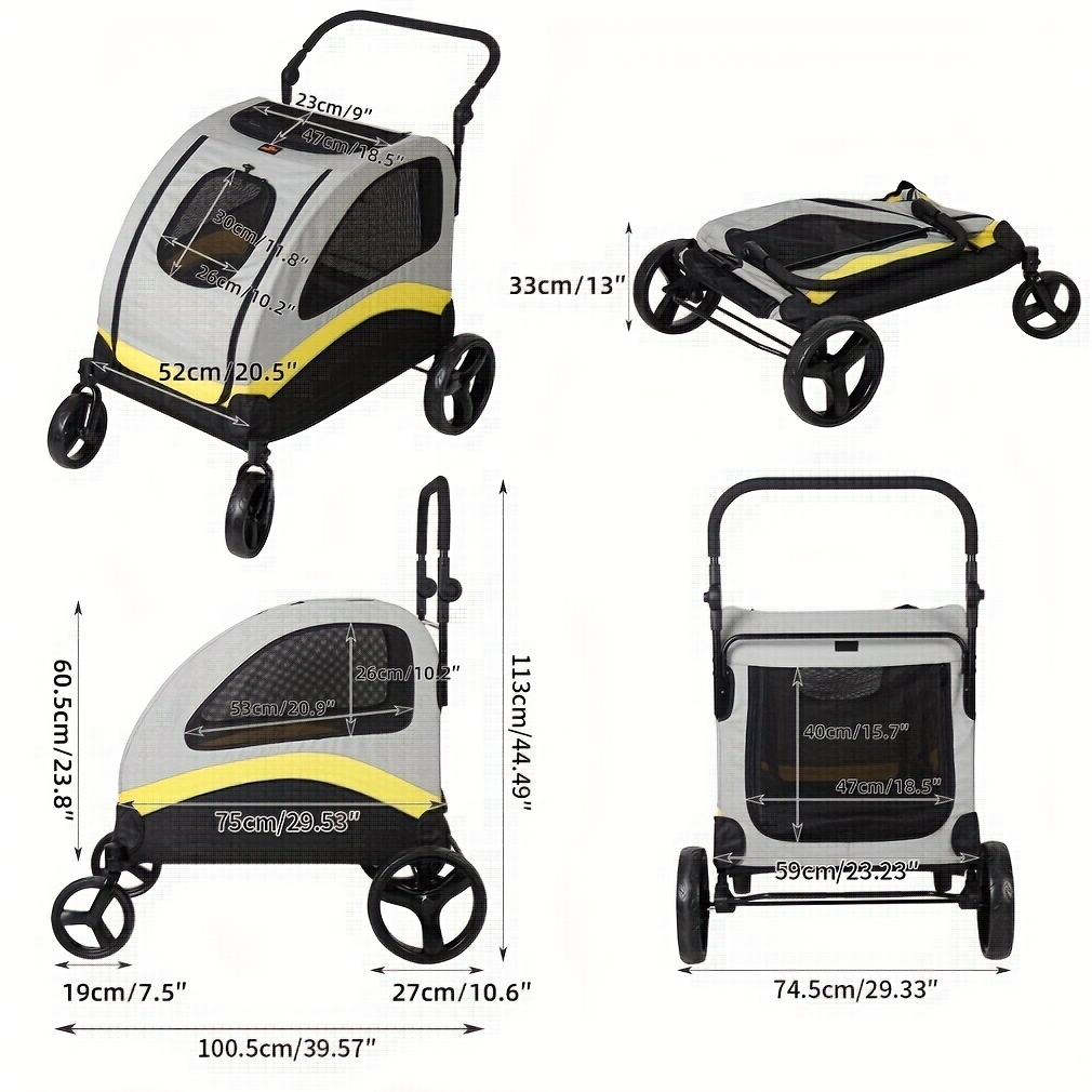 oversized pet stroller jogging travel foldable - Temu